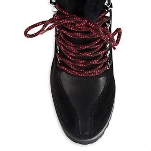 Valentino Garavani Shearling-Lined Block Heeled Booties - Picture 4 of 5